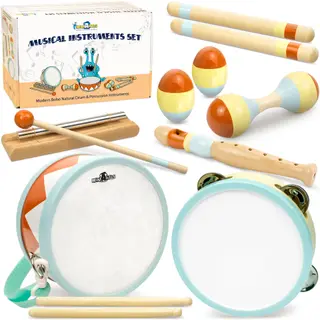 Toddler Musical Instruments Music Toys for Toddlers 1-3 with Wooden Drum