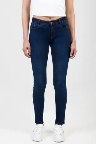 Sissy Boy: Gabi Mid Waist Skinny Jeans Dark Vintage - UK 12