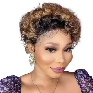 Brazilian Hair Curly Pixie Wig13x1 Lace Frontal Glueless Wig-GoldenPerfect