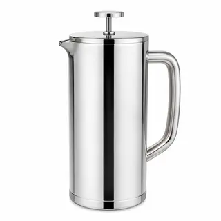 1L Stainless Steel French Press with 4-Layer Filter and Double Wall