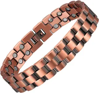 Copper Bracelet for Men, Pure Copper With Double Row Magnets