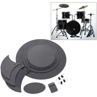 ALANES 10 Pieces Drum Mute Pad Drum Sound Off Foam Pad Mute Silencer Pad Kit