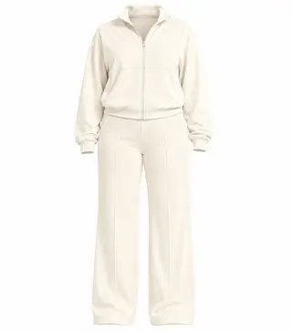 Secret Shield Vanilla Cloud Wide-Leg Tracksuit Black - L