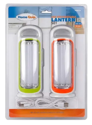 2-Pack USB Rechargeable LED Lanterns – Bright Portable Lights for Camping, Power Outages & Emergencies