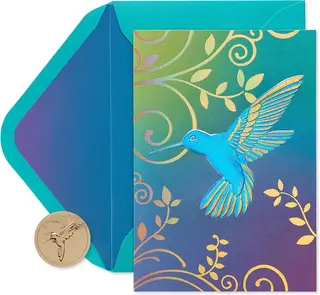 Papyrus Blank Cards with Envelopes, Blossoms (12-Count) – Hummingbird
