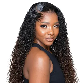 16in Peruvian Hair Water Wave Wig 13x4 Deep Curly Glueless Lace Frontal Wig