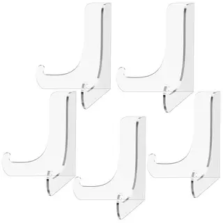 5 Pack Clear Acrylic Display Easel Stand Decorative Plate Photo Holder - S