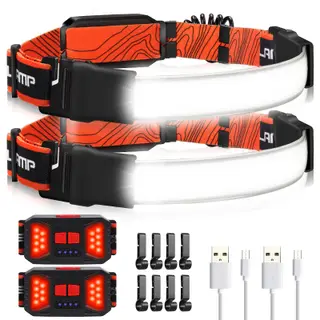 Adelante Rechargeable LED Headlamp 2 Pack, 1000LM 230° Wide Beam Head Lamp