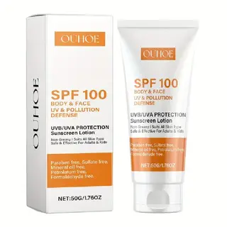 OUHOE SPF 100 Body &Face UV Pollution Protection Sunscreen Lotion Adult/Kid
