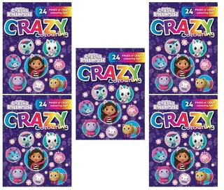 Butterfly Gabby's Dollhouse Crazy Colour Book Bundle (Pack of 5)