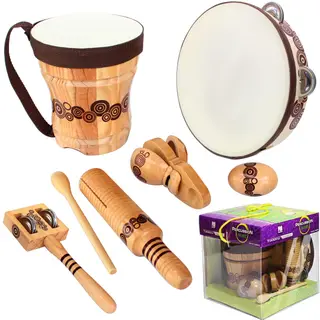 Wooden Musical Instruments Set for Kids, Preschool Music Education