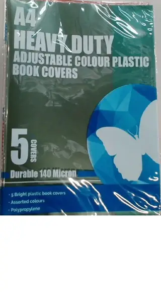 Butterfly 140 Micron A4 Bright Slip-on Pre-Cut Plastic Adjustable Book Cover 5-Piece (Pack of 2)