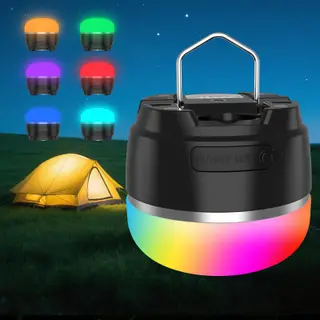 LED Camping Lantern Rechargeable, 1000LM Tent Light with 12 RGB Lighting Modes, 8000mAh Power Bank, Waterproof