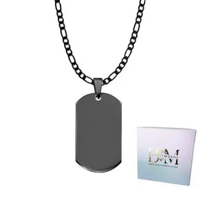Men Black Stainless steel Dog Tag Necklace - Gift Ready