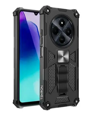 TEKRON Heavy Duty Shockproof Kickstand Case Made for Redmi 14C, 4G - Black