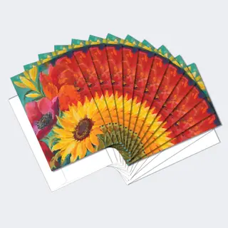 Tree-Free Greetings 12 Pack All Occasion Notecards – Vibrant Flowers on Blue
