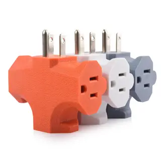 ETL Listed] Cable Matters 3-Pack 15A 1875W 3 Way Plug Adapter, Multicolor
