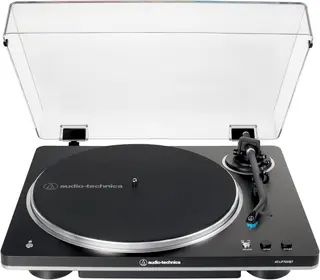 Audio-Technica AT-LP70XBT Fully Automatic Wireless Belt-Drive Turntable (White/Silver) – Black/Silver