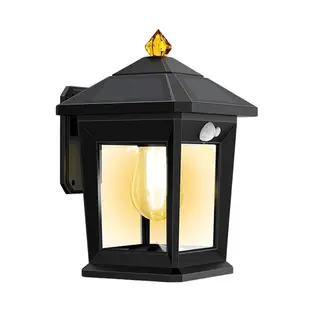 Solar Rechargeable LED Wall Lantern Light - Waterproof