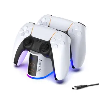 Compatible With PS5 Twin Charging Dock with RGB Multi-Color Lighting