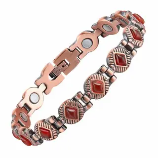 Women Health Magnetic Therapy Pure Copper Bracelet - Red
