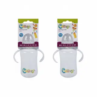Cooey Easy-Grip Plastic Baby Feeding Bottle 330ml - 2 Pack