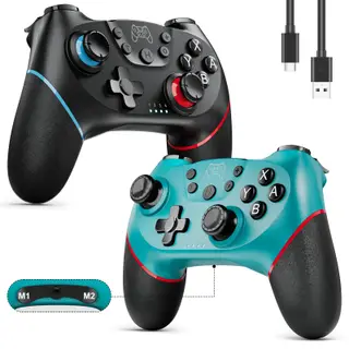 Diswoe Switch Controllers, 2 Pack Wireless Pro Controller for Switch 2/Lite/OLED with Mappable Buttons