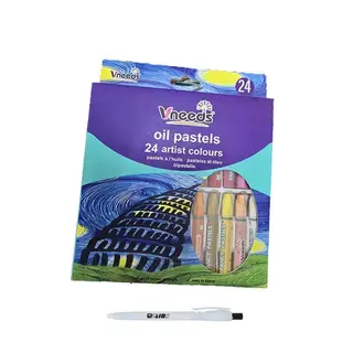 Assorted Quality 24 Artist Colors Arts/Coloring Oil Pastels With ReVibe Pen