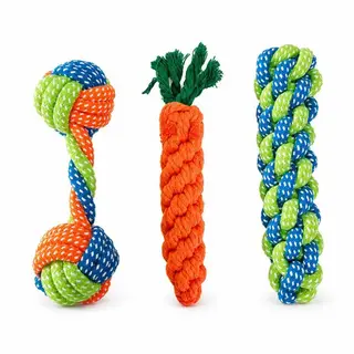 DUATKN Dog Rope Toys for Small Dogs, 3 Pack Durable Cotton Rope Dog Toys