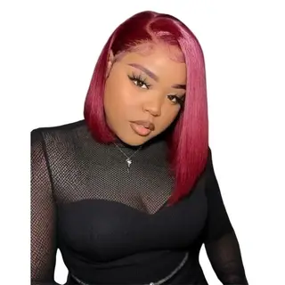 Bresilienne 10" Bob Wig Human Hair Straight 13x4 HD Lace Frontal Wig 99J