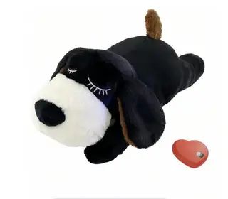 Chlo Pets Plush Dog Toy with a Heartbeat (screwdriver included) - Black