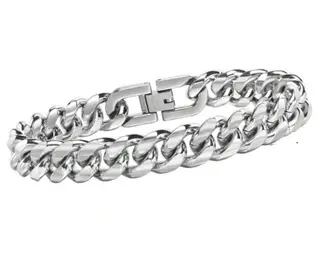 Stainless Steel Gifts: Sleek 6mm X 20cm Mens Bracelet with Foldover Clasp