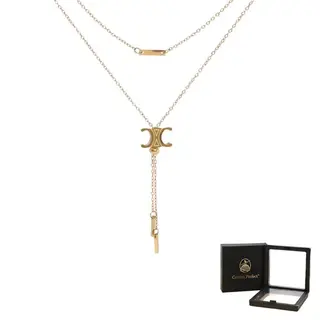 Adjustable Victory Arch Y-Necklace for Women - Golden Titanium Steel Gift