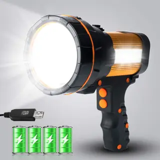 High Powered LED Torch Super Bright Rechargeable Flashlight Large 4