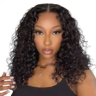 16" Curly 13X4 Full Front Wig Glueless Curls Human Hair Wig Golden Perfect