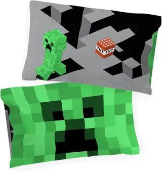 Minecraft Pillowcase 2 Pack Kids Video Game Creeper Soft for Boys, Green – Blue - Spiderman