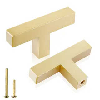 QOGRISUN 5-Pack Solid Brass Cabinet Knobs