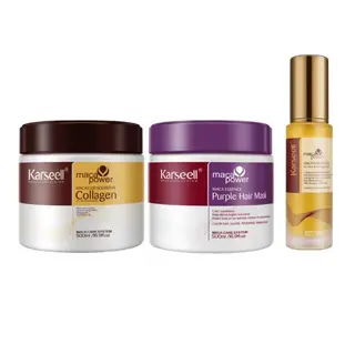 Karseell Hair Nourishing Set - Collagen Mask, Purple Mask & Maca Oil