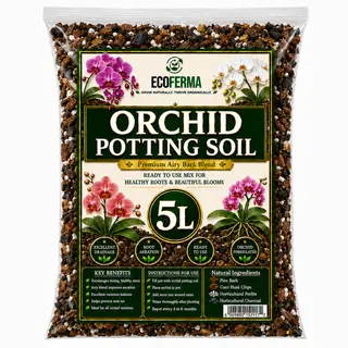 Orchid Potting Soil 5L - Premium Ready-to-Use Airy Bark Blend - Eco Ferma