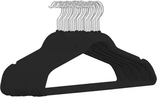 TIMMY 50 Pack Velvet Clothes Hangers, 17.7 in, Black/Silver, Non-Slip – White – 17.7inch