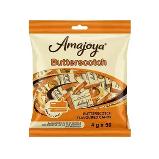 Amajoya Butterscotch Flavoured Hard Candy Bag 50 x 4g Pack