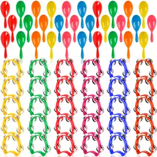 60 Pcs Shaker Musical Instruments Set Including 30 Mini Maracas