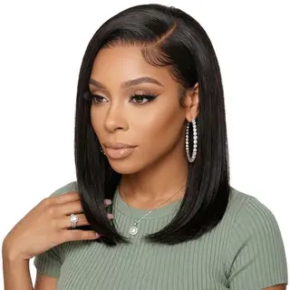 14" Glueless Straight Bob Wig Frontal HD Lace Wig Wear&Go Bresilienne
