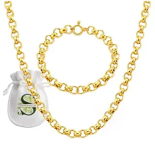 Stainless steel gift: 8mm Roly poly aka Belcher set - Neck & Bracelet