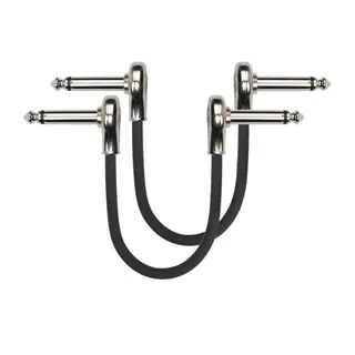 2-Pack 15cm Flat Jack Patch Cables - Low-Profile Guitar Pedal Connectors