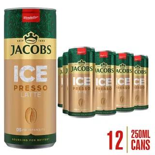 JACOBS Ice Presso Latte 250ml | Ready-to-Drink Iced Coffee | Pack of 12