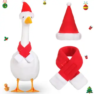 Dansydaisy Christmas Porch Goose Outfits for Cement Goose 23"/ 17''
