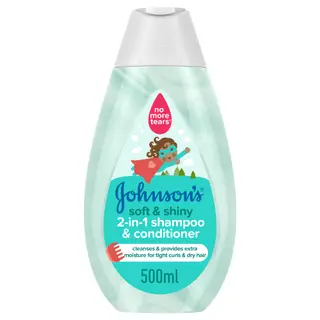 Johnson's Baby Soft & Shiny 2-in-1 Shampoo & Conditioner, 500ml