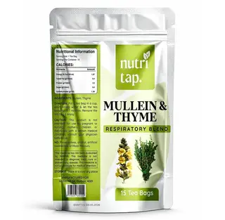 Nutritap - Mullein & Thyme Tea Bags, Lung Detox, Cough & Mucus Relief