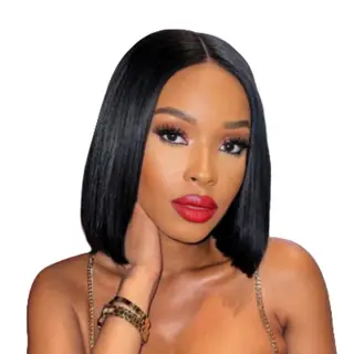Luvée 10-Inch Glueless Brazilian Virgin Human Hair Full Frontal Bob Wig